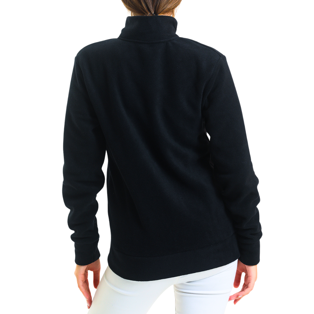 Schwarze Unisex-Fleecejacke mit Reißverschluss