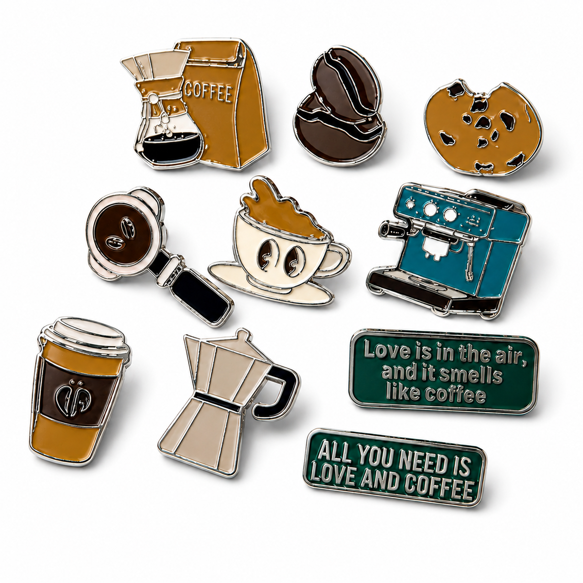 Kaffee-Pins (10er-Pack) – Bild 1