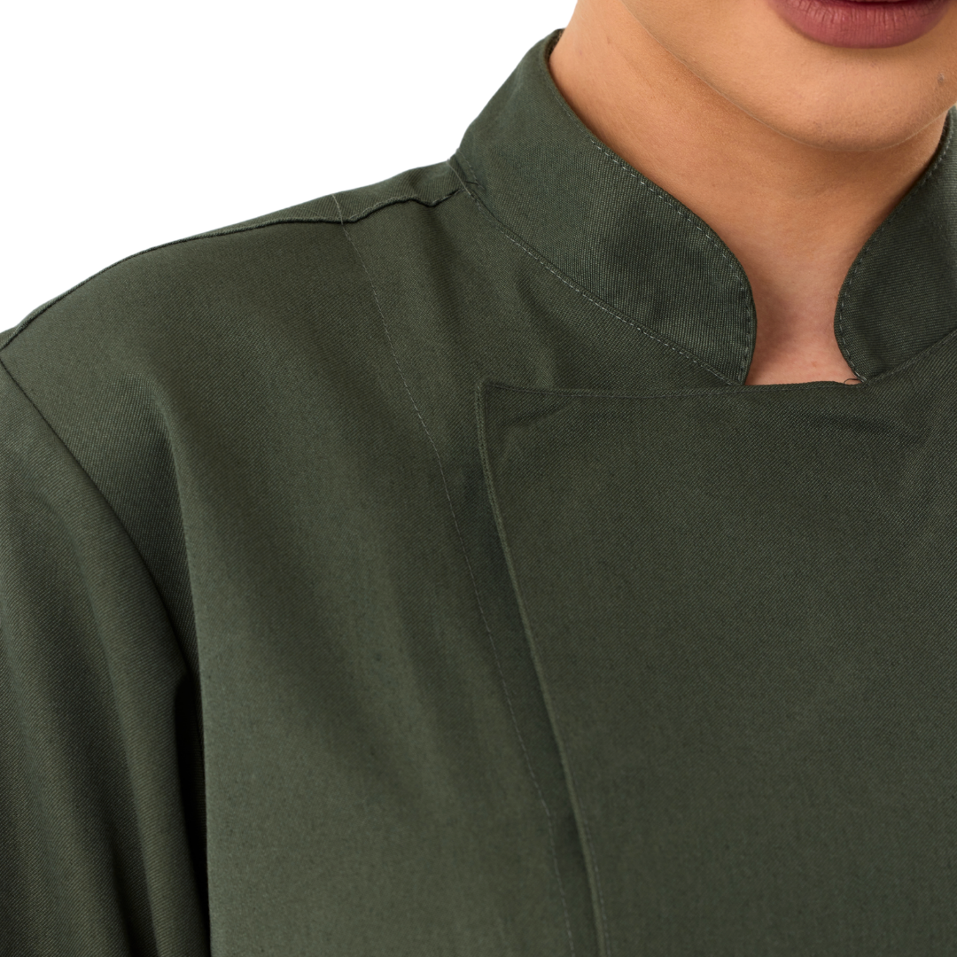 Kochjacke Damen Gabardine Grün – Bild 2