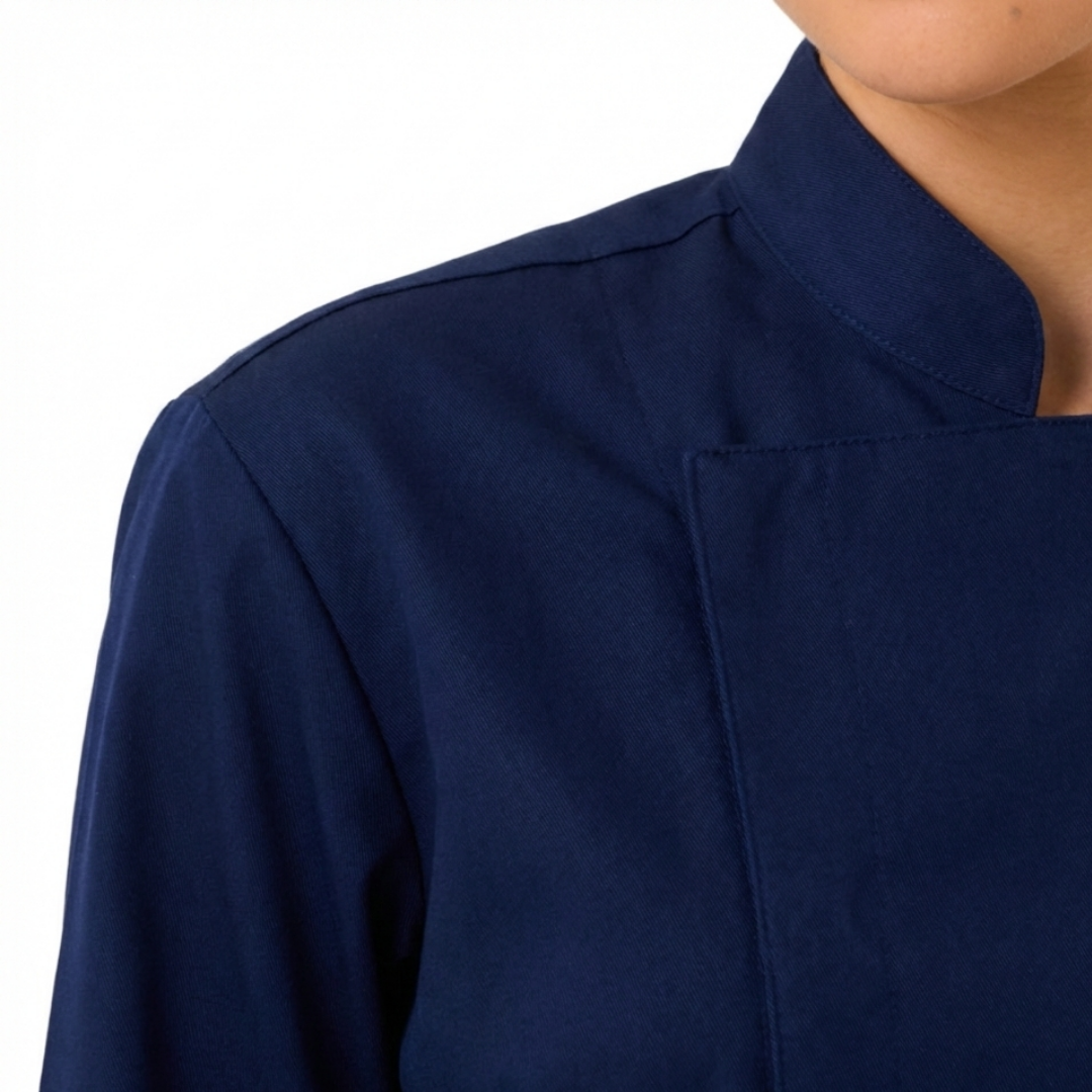Kochjacke Damen Gabardine Marineblau – Bild 3