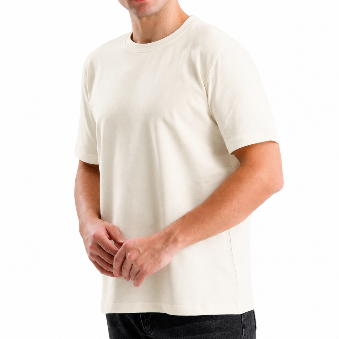 T-Shirt Rundhals Ecru – Bild 2