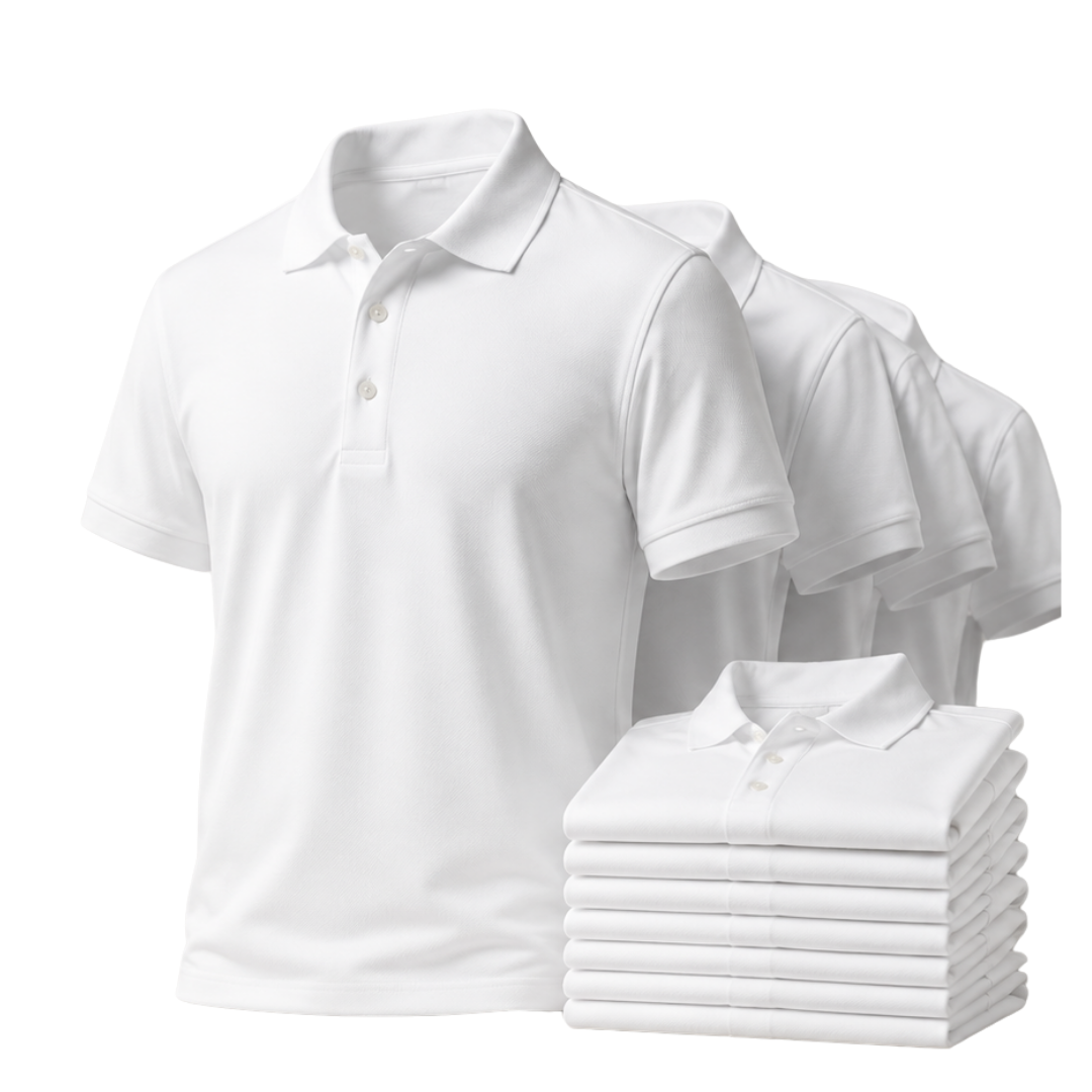 Poloshirt Weiß (10er-Pack) – Bild 1