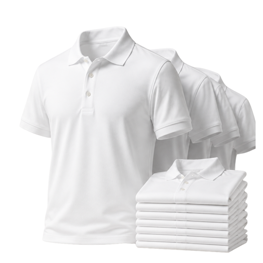 Poloshirt Weiß (10er-Pack) – Bild 1