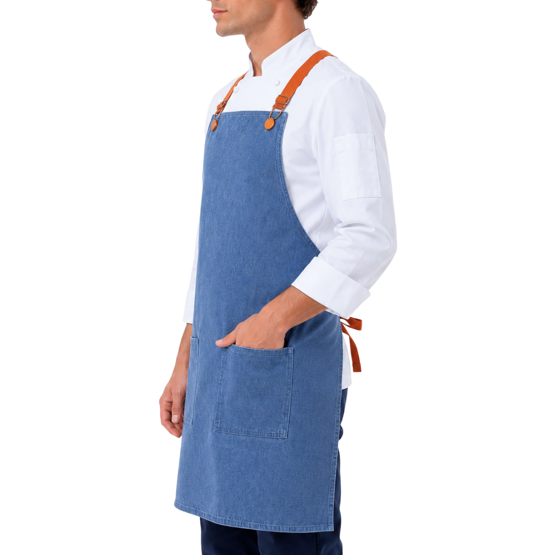 Berlin Schürze Eisblau Denim – Bild 2