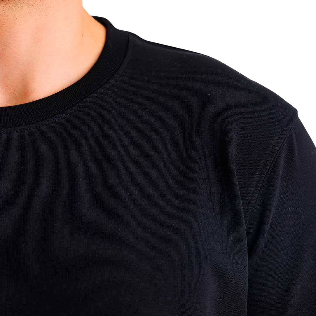 T-Shirt Rundhals Schwarz – Bild 3