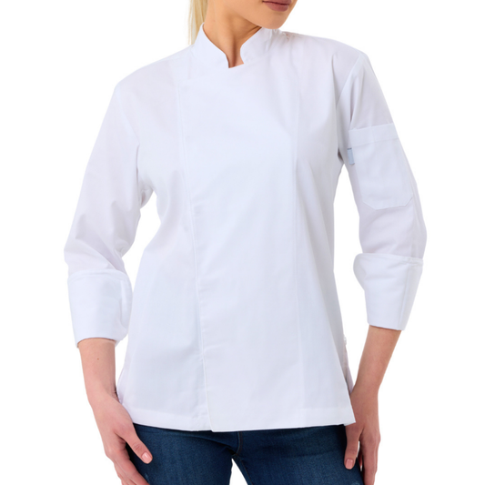 Kochjacke Damen Gabardine Weiß – Bild 1
