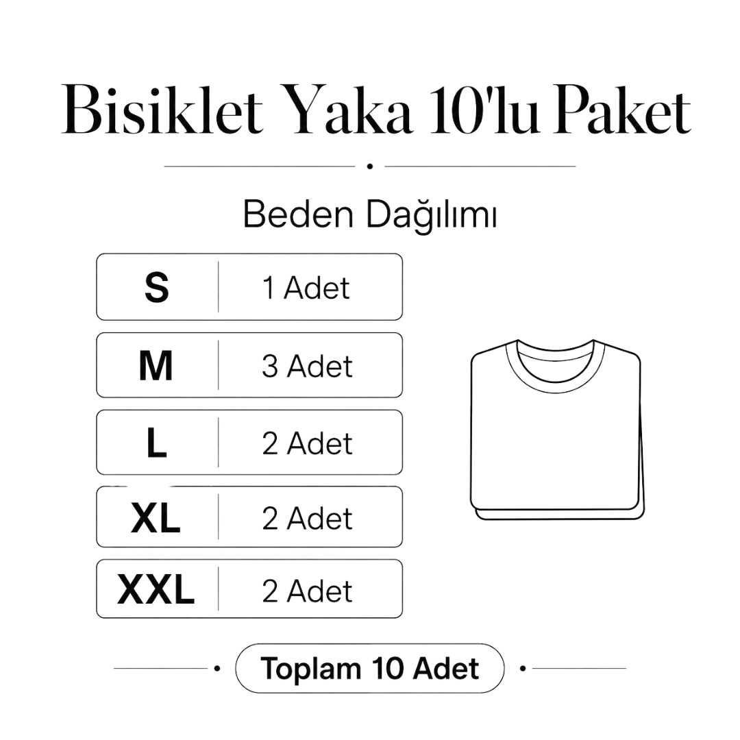 T-Shirt Rundhals Ecru (10er-Pack) – Bild 2