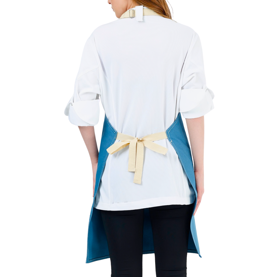 Neapel Schürze Stahlblau (Ecru-Gurt) – Bild 6
