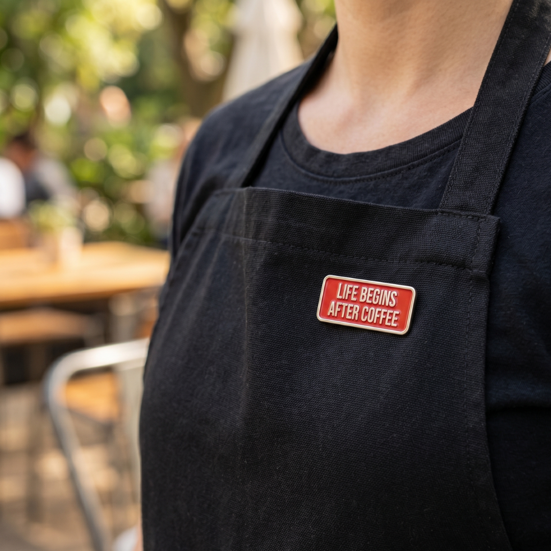Kaffee-Pin Life Begins After Coffee (Rot) – Bild 2