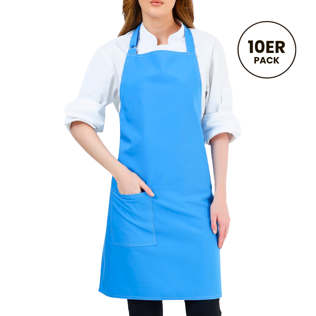 Alpaka Schürze – Blau (10er-Pack)
